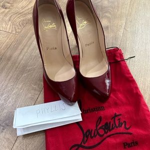 Christian Louboutin burgundy patent Rolandos